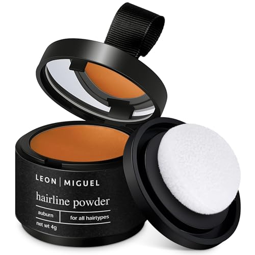 Leon Miguel® Hairr Line Powder – korektor/puder bazowy | zagęszczanie i uzupełnienie włosów dzięki makijażowi Shadow Make-Up | wodoodporny czerwonobrązowy