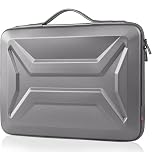 DOMISO 17-17.3 Inch Laptop Hard Case,Waterproof Shockproof Hard Shell Laptop Sleeve Protective Case with Retractable Handle for Dell XPS 17/HP Envy 17/Lenovo IdeaPad/Acer Aspire,Silver