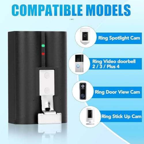 YUELAN 2-Pack 7200mAh Replacement Battery for Ring Doorbell Camera - image 3
