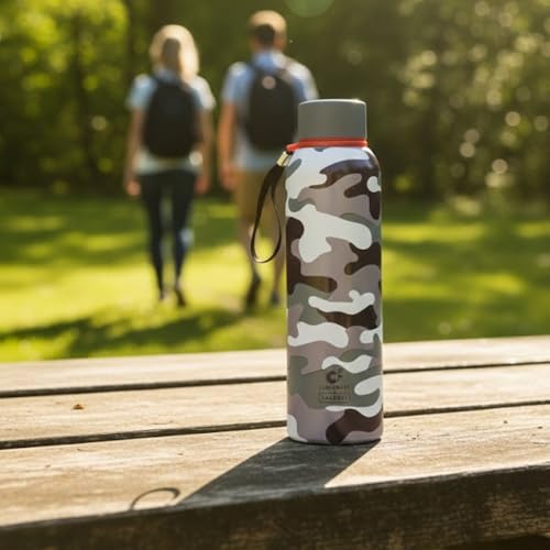 Image of CLAY CRAFT VACBOTT Everest Military Edition Double Wall|18 Hours Hot and 24 Hours|Cold Water Bottle Vacuum Insulated Flask Bottle 700ml, 1 Year Limited Warranty|Leak Proof|BIS Certified|Made in India