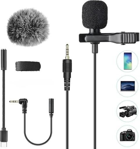 AGPTEK Micrófono de Solapa con Parabrisas, Z02C Lavalier Micrófono Omnidireccional con 3 Adaptadores, 2M Cable para Smartphones, PC, Videocámaras, Negro | Ya disponible en tu tienda friki favorita! En mundofriki.es!