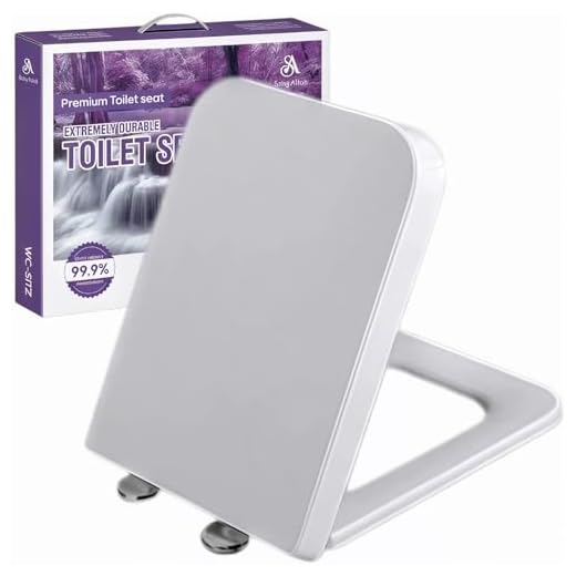 WC-Sitz Eckig – passgenau für Keramag Renova Nr. 1 Plan | Toilettensitz mit Softclose, abnehmbar | Klobrille aus Urea-Duroplast | Klodeckel Montage von oben