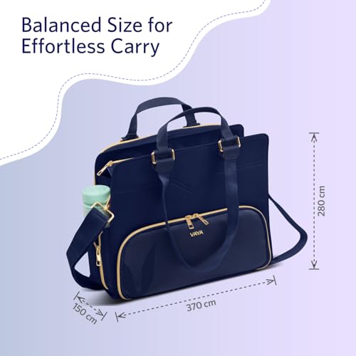 Image of VAYA Zaelia Office Tote Bag for Women with Insulated Lunch Storage, Laptop Work Bag with Removable Shoulder Strap, Stylish Travel & Office Tote