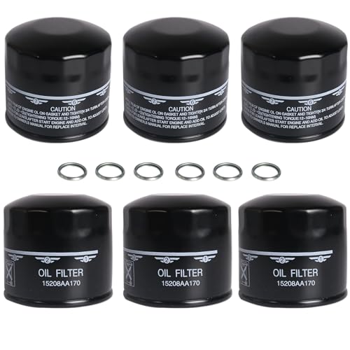 Image of 6-Pack 15208AA170 Oil Filter with Crush Gaskets, Fits for Subaru WRX 2015-2024, Fits for Subaru BRZ 2022-2024, 1.6L, 803916010