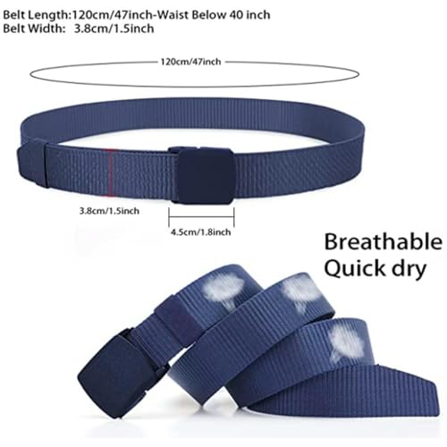 Elastic Nylon Belts Adjustable Canvas Belt Outdoor Travel Waist Belt with Plastic Buckle for Women Men Jeans Pants4