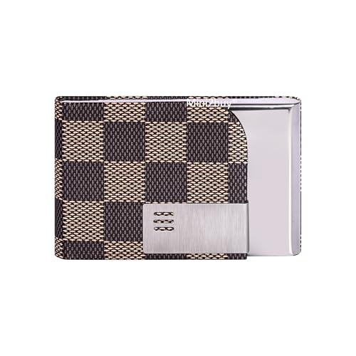 Image of Luxurious Unisex Pocket Card Holder Design 15-20 Business Card and 5-8 Card Debit Credit Ultrathin Stainless Steel 9.5 X 6.5 x 1.2 cm Size RFID Blocking Corporate Gift for Employee (Multi-Brown)
