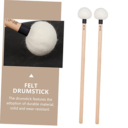 Baquetas de percusión con mango de madera y cabeza de fieltro, 2 piezas miniatura 5