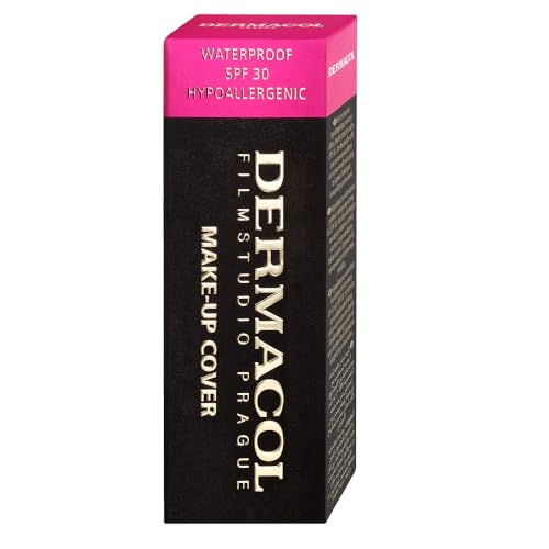 Dermacol Mini Base de maquillaje de cobertura total 13 g, base líquida mate SPF 30, base impermeable para pieles grasas, acné y bolsas debajo de los ojos, productos de maquillaje de larga duración