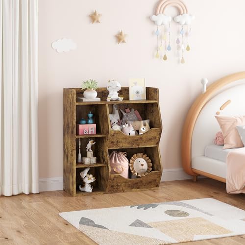 GarveeHome Kids Toy Storage Organizer, Children Bookcase with Storage Cubbies, Toddler Toy Shelf for Playroom, Living Room, Nursery