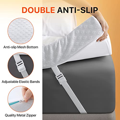 3-Inch-Gel-Memory-Foam-Mattress-Topper-Queen-Size-Cooling-Mattress-Pad-for-Back-Pain-with-Removable-Bamboo-CoverBed-Topper-Soft-Breathable