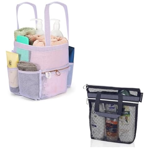 DV Lifestyle Black Small Shower Caddy & Light Gray Large Shower Caddy Cover