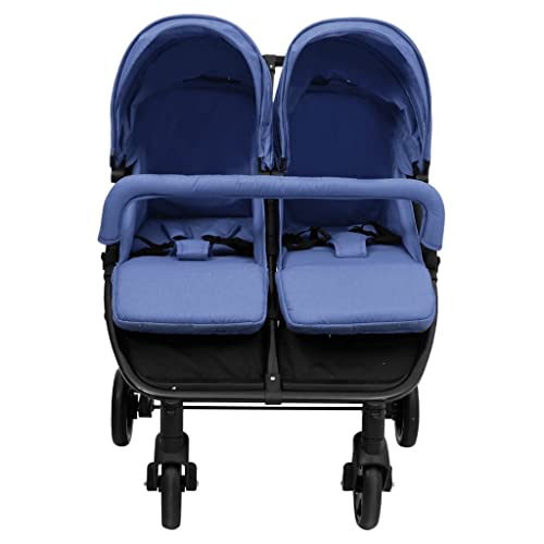 Geschwisterwagen Marineblau und Schwarz Stahl