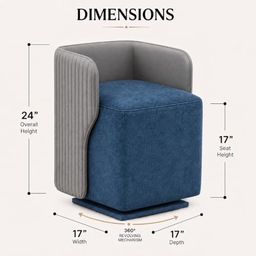 Image of 360 Swivel Ottoman Chair for Living Room | Upholstered Boucle Fabric Accent Barrel Chair with Curved Back | Modern Swivel Lounge Chair with Metal Base for Bedroom Office Hotel