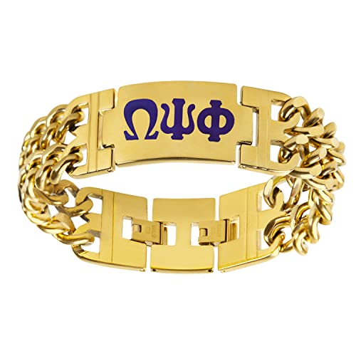 BBGreek Omega Psi Phi Paraphernalia - Official Vendor - Heavy Bracelet - Greek Letters