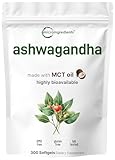 Ashwagandha Supplements 6,000mg Per Serving | 300 Coconut MCT Oil Softgels with Black Pepper for Better Absorption | Potent Root Extract | Natural Herbal Support for Relaxation | Non-GMO
