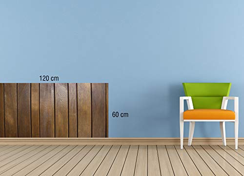 SIGN EVER Wood Panel Wall Creative 3D Illusion Wallpapper Vinyl Stripe Self Adhesive Sticker Background Interrior Home Office 3D Effect Hd Image Large Size(120 x 60 cm)