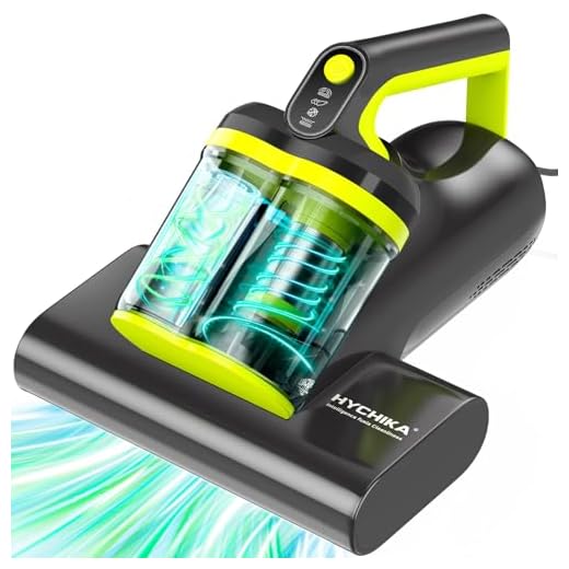 HYCHIKA Aspirapolvere per materassi - 16kPa Battimaterasso Antiacaro con luce UV-C,ad ultrasuoni,60°C, aria calda,doppio ciclone, rimuove il 99,2% degli allergeni, per materassi, letti,divani