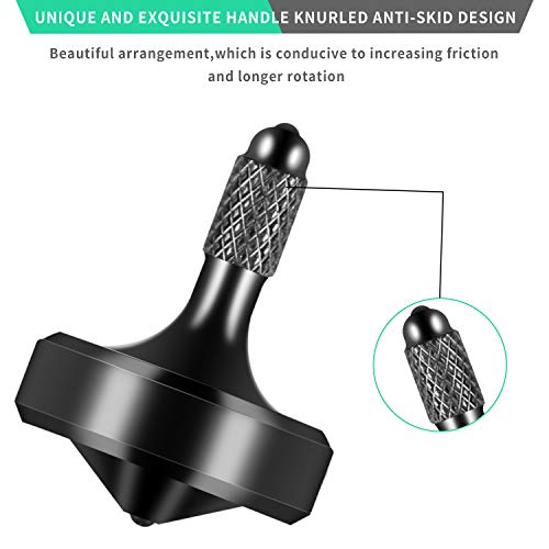 CHEETOP Exquisite Metal Spinning Top, Nicely Machined Stainless Steel Fidget Desk Toy, Perfect Balance Spin Time for Over 8 Mins, Waste Time Efficiently, Easy to Work (Medium Diameter 25mm, Black) - Thumbnail 5
