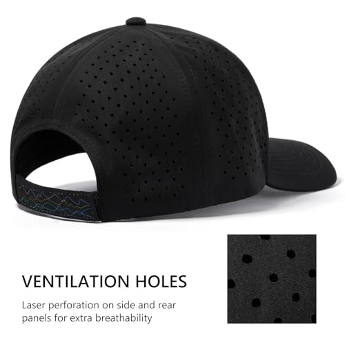 Image of UPF 50+ Performance Water Resistant Baseball Cap Lightweight Breathable Hat Golf Running Boat Hiking for Men Women