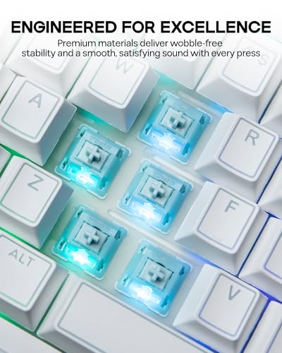 Image of EPOMAKER Creamy Jade 45gf Gaming Keyboard Switches, 100 PCS Linear Switch, 5-Pin Pre-Lubed Switch, with PC /PA66 Case, POK Stem, Compatible with MX Keycaps for Mechanical Keyboard