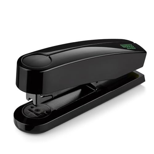 Novus B 4 re+new Heftgerät (Tacker aus Metall mit Kunsttoffoberteil aus nachhaltigem Rezyklat, 40 Blatt, inkl. 200 Tackerklammern) schwarz