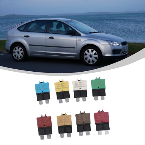 Pack de 8 fusibles manuales con reinicio automático para sistemas eléctricos marinos, de camiones, RV y audio para auto: 3 A a 30 A miniatura 5