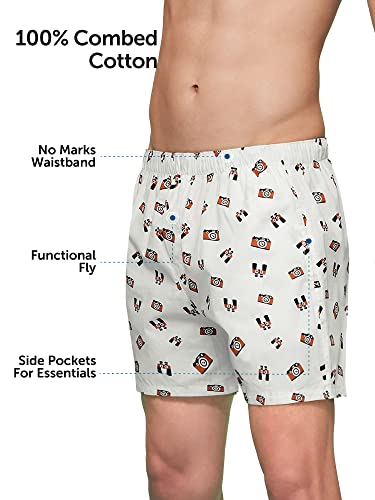 Image of XYXX Men's Remix Regular Fit Cotton Printed Boxer with Dual Pocket & No Marks Waistband (Pack of 2)