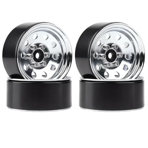 RC���f���p�[�c For Axial For SCX10 For TRX4 For Redcat GEN8 90046 1:10 4 ���� 1.9 "�r�[�h���b�N�z�C�[������ 3 �X�^�C�� RC �N���[���[�ԕ��i(Silver)