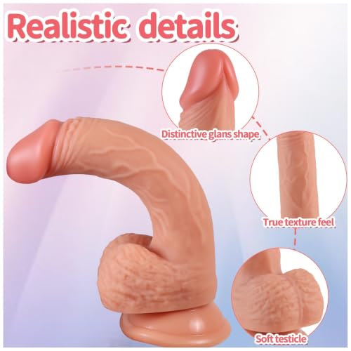 Miniatura 4 de 16,5 Cm Pene Realista Con Piel, Mini Consolador De Silicona Suave Con Potente Ventosa, Consoladors Anal Estimulador Del Punto G Para Adultos Principiantes, Mujeres Hombres Gays