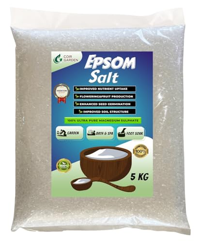 Image of COIR GARDEN - EPSOM SALT 5 KG FOR PLANT GROWTH - ORGANIC FERTILIZER - MAGNESIUM SULPHATE BOOSTER FOR FLOWERING, VEGETABLES AND FRUITS