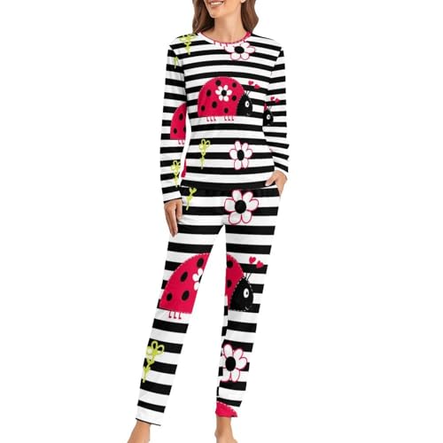 Pyjama femme Coccinelle ensemble pantalon et manches longues contre le froid nocturne