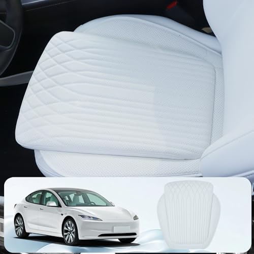 Erivis Car seat Cushion for Tesla Accessories,Car Seat Cushion Designed for Tesla Cybertruck Model 3 Model Y Model X Model S (White)