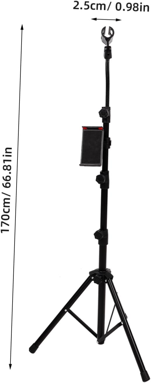 1set Adjustable Tripod Microphone Stand for Studio Stage Live Events Durable and Design Non-slip Base Compatible Microphones Includes Carry Bag