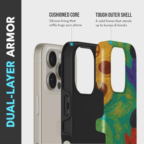 Image of MILLION CASES Back Cover Case for iPhone 15 Pro Scratch Resistant Anti-Slip Polycarbonate Shockproof Protective Durable Dark Mood Crystal Case for Men & Boys