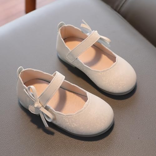 Girls Sneakers Comfortable Round Toe Small Leather Shoes Fashionable Bow Shoes Soft Sole Ideal for Dance2
