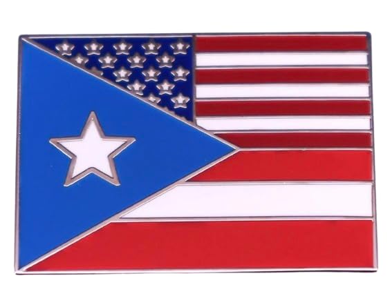 Insigne fusion USA Porto Rico en émail aux finitions soignées