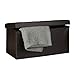 Produktbild Relaxdays Faltbare Sitzbank 38 x 76 x 38 cm HxBxT, 2-Sitzer m. Stauraum, Kunstleder Sitzhocker 300 kg belastbar, braun Sitztruhe
