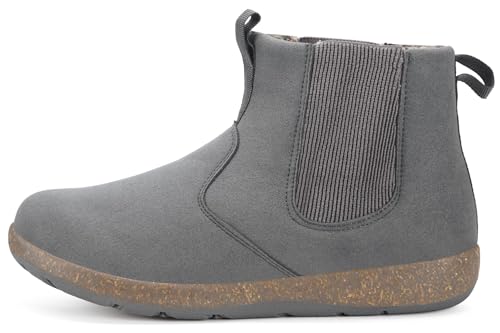 Image of Womens Mens Chelsea Boots Minimalist Winter Snow Boots Wide Width Ankle Booties with Arch Support Slip-on Short Boot Shoes