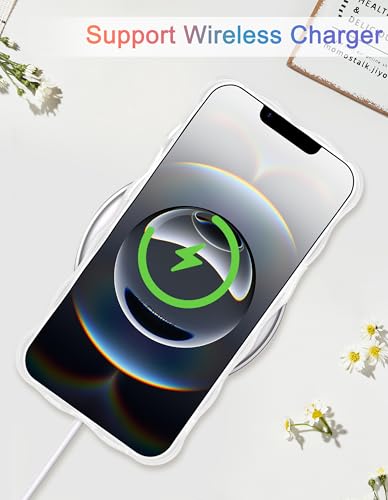 Coque iPhone 16 motif fleur laser en TPU souple ondulé