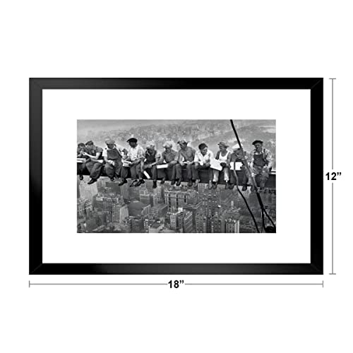Pyramid America Charles C Ebbets Lunch Atop A Skyscraper Crossbeam Rca Building Rockefeller Center Matted Framed Poster 26X20 Inch #TOP4