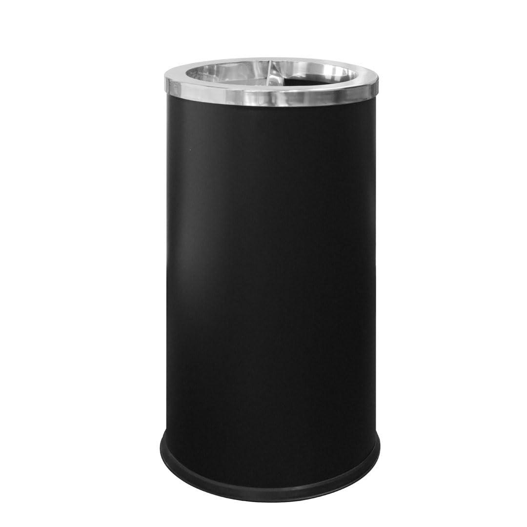 Danieli - Pattumiera da Esterno cm 38 x 71 Nero, con Porta Sabbia e Ampio Gettacarte, Bidone Interno da 52 Litri