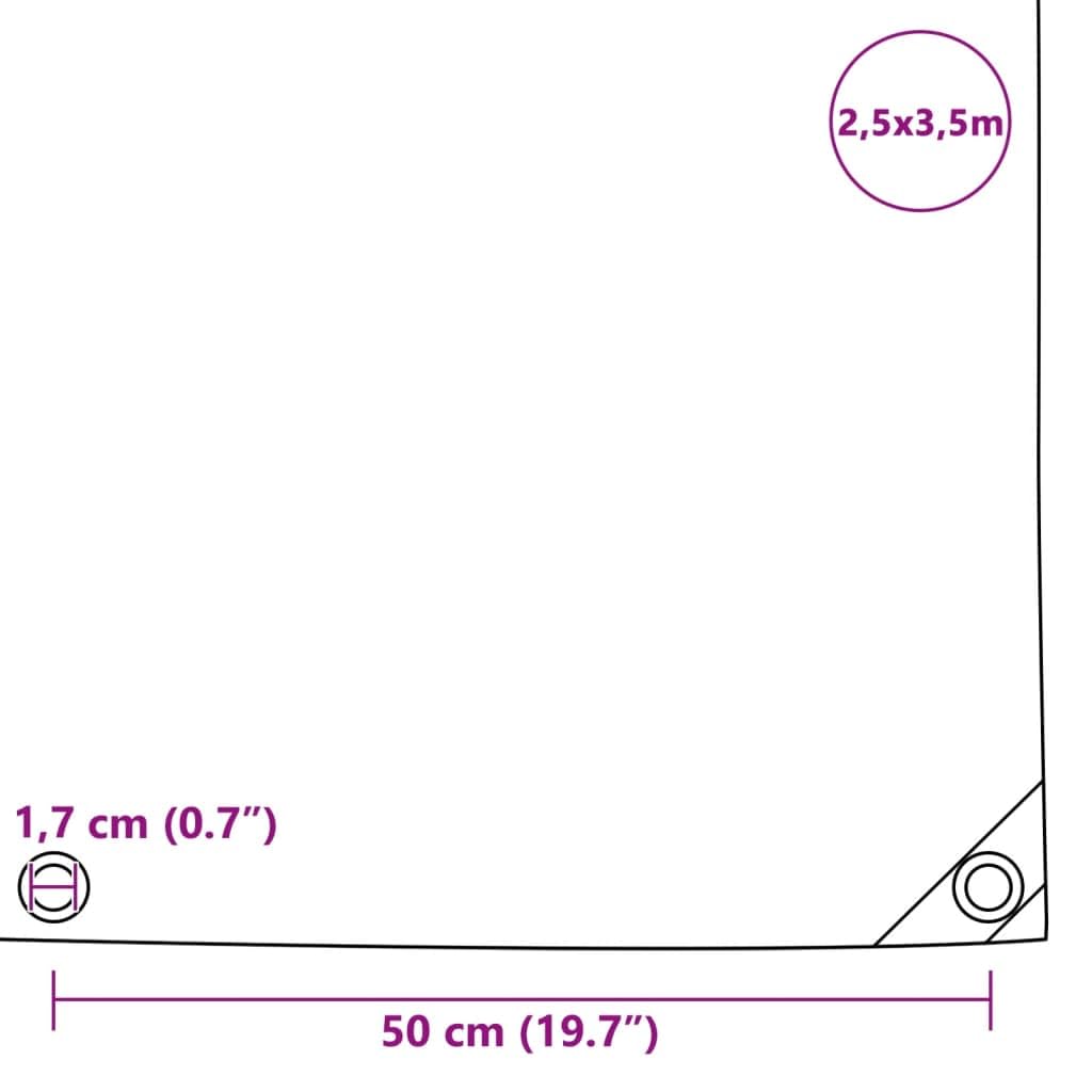 vidaXL Lona 650 g/m² 2,5x3,5 m Verde