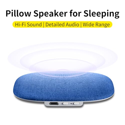 RIKSOIN Pillow Speaker for Sleeping,Bluetooth Under Pillow Speaker for Support White Noise Sleep Timer, Speaker with Stereo Bass Perfect for Side Sleepers,Adult Kids-Blue — view 5