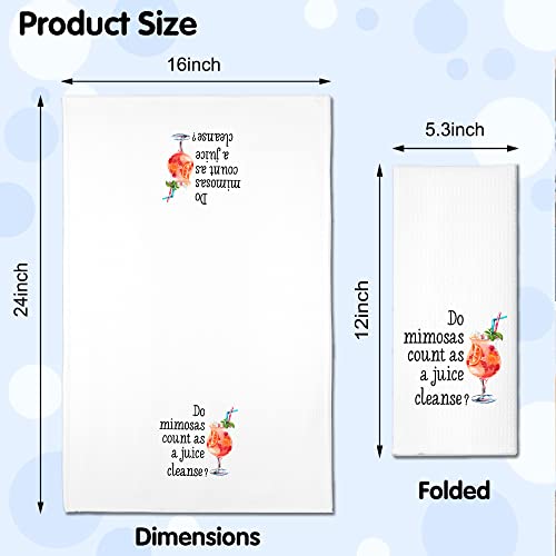 Rzhv Do Mimosas Count As A Juice Cleanse Kitchen Towel, Funny Dish Towel Gift For Women Sisters Friends Mom Aunty Hostess, Housewarming New Home, Dish Towel With Sayings #TOP1