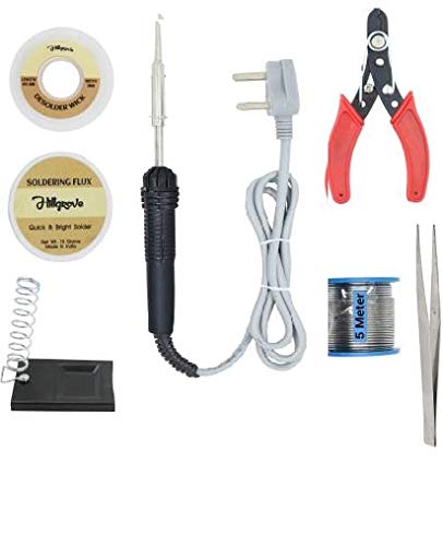 Hillgrove 7in Biggners Complete 25W Soldering Iron Kit With Cutter 30W (Flat, Conical Tip) (B08WT2V7MW) Amazon Price History, Amazon Price Tracker