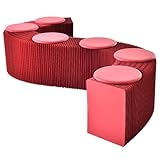 Teleskop-Akkordeon-Ottomane, zusammenklappbare Papierbank, Sofa, Stuhl, platzsparende Fußstütze für Büro, Wohnzimmer und Geschäftszentrum