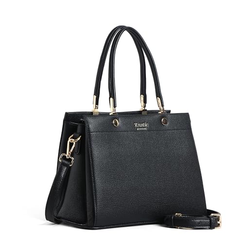 Image of EXOTIC Aurelia Structured Handbag for Women with Multi Compartment Work Bag with Top Handle & Detachable Sling Strap | Elegant Office & Daily Carry Tote