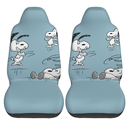 スヌーピー(7) アニメ カーシートカバー 2枚セット 前席用 軽 防汚 気性 洗える 通気性よし 普通車 適用 フロント 軽自動車 シートカバー 背面フルカバー ブラック 運転席 助手席 車用 シート カバー グッズ キャラクター 人気 おしゃれ プレゼ