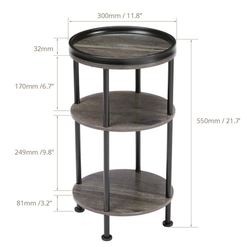 Mesa auxiliar redonda pequeña con 30% de descuento, diseño de 3 niveles - Image 3