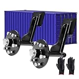 RoloTippi 2-Pack Shipping Container Wheels Kit 6-Lug Bolt On Wheels Shipping Container Hub and Spindle Kit 8000LB Fully Assembled for Up to 40' Shipping Container Heavy-Duty Shipping Container, Black